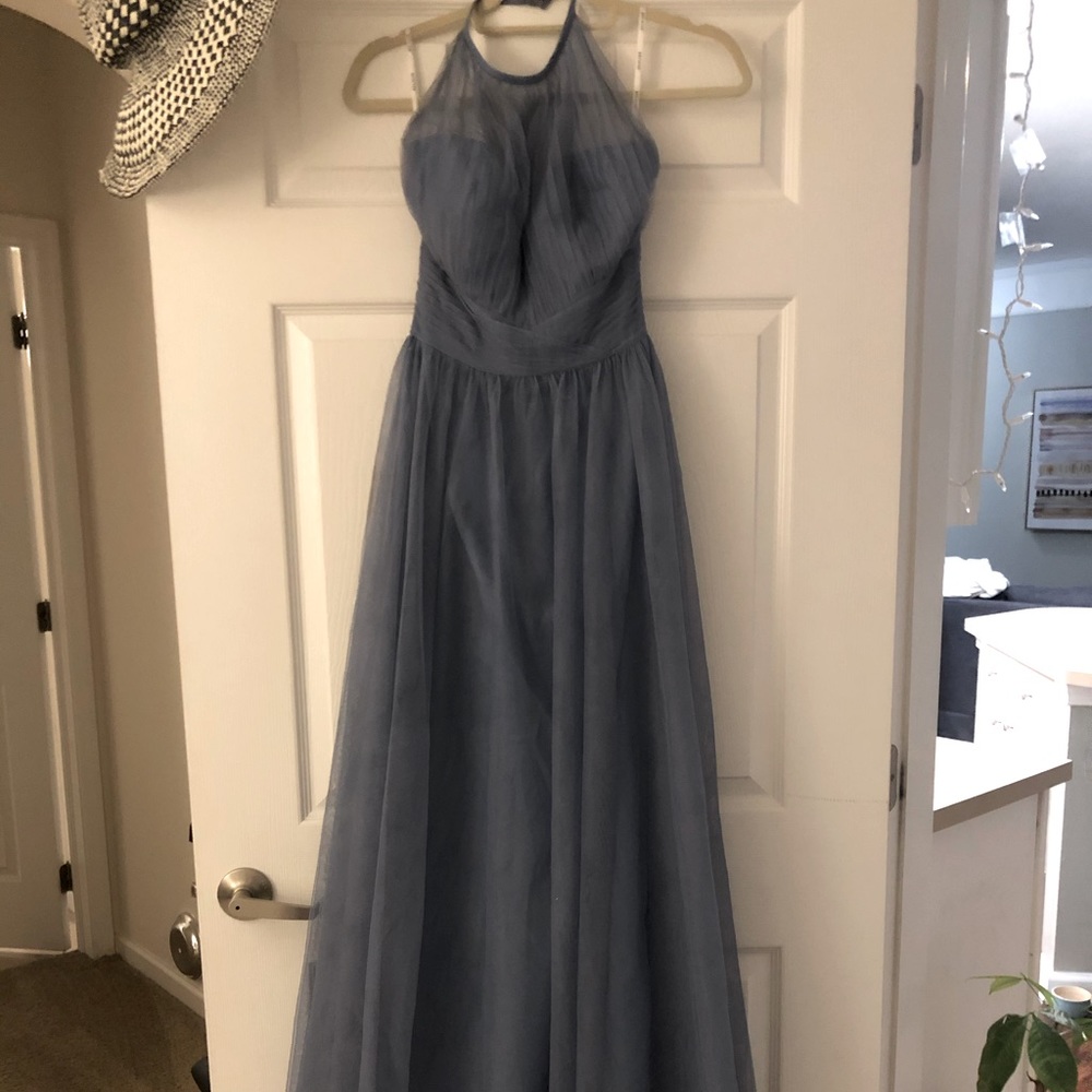 Belsoie blue bridesmaid dress